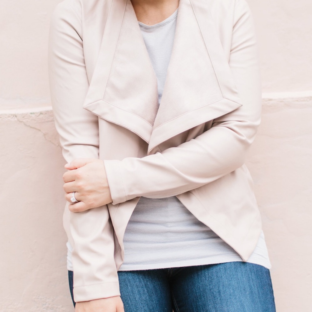 Pale Pink Leather Jacket